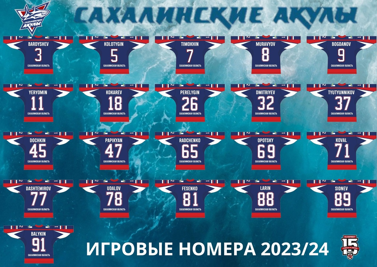 Игровая форма в сезоне 2023/24 — Хоккейный клуб «Сахалинские Акулы»