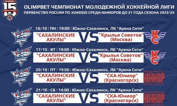 Домашняя серия игр начинается 16 октября.